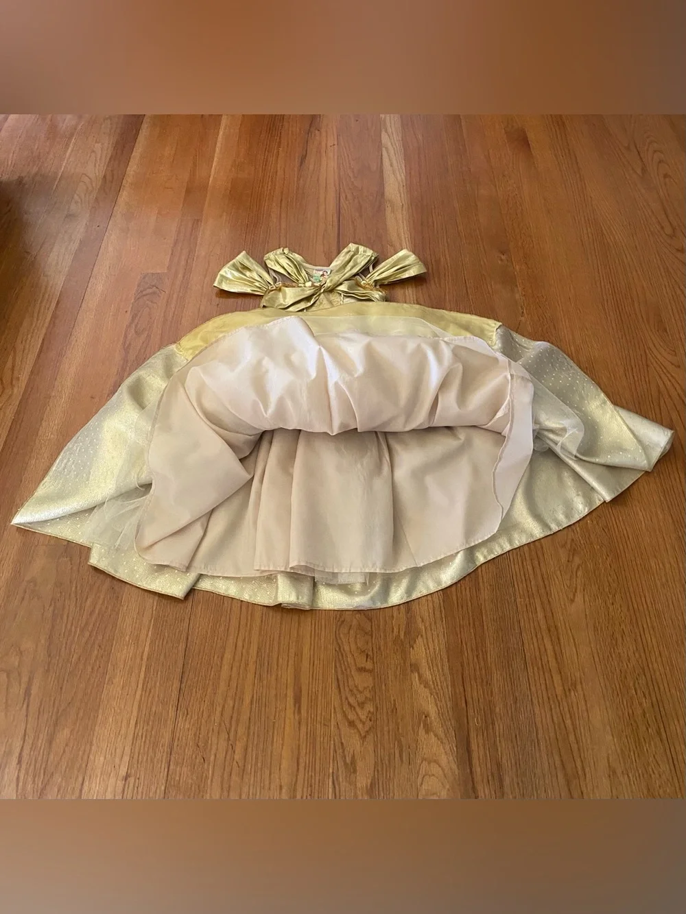 Disney Store Gold Princess Belle Ball Gown Costume